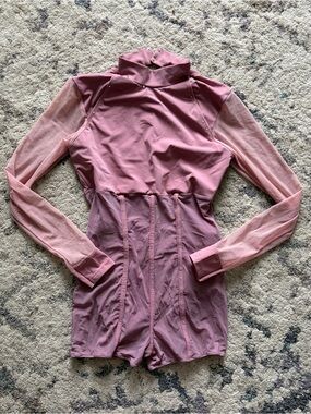 Stage Boutique Mesh Pink Biketard Dance Costume